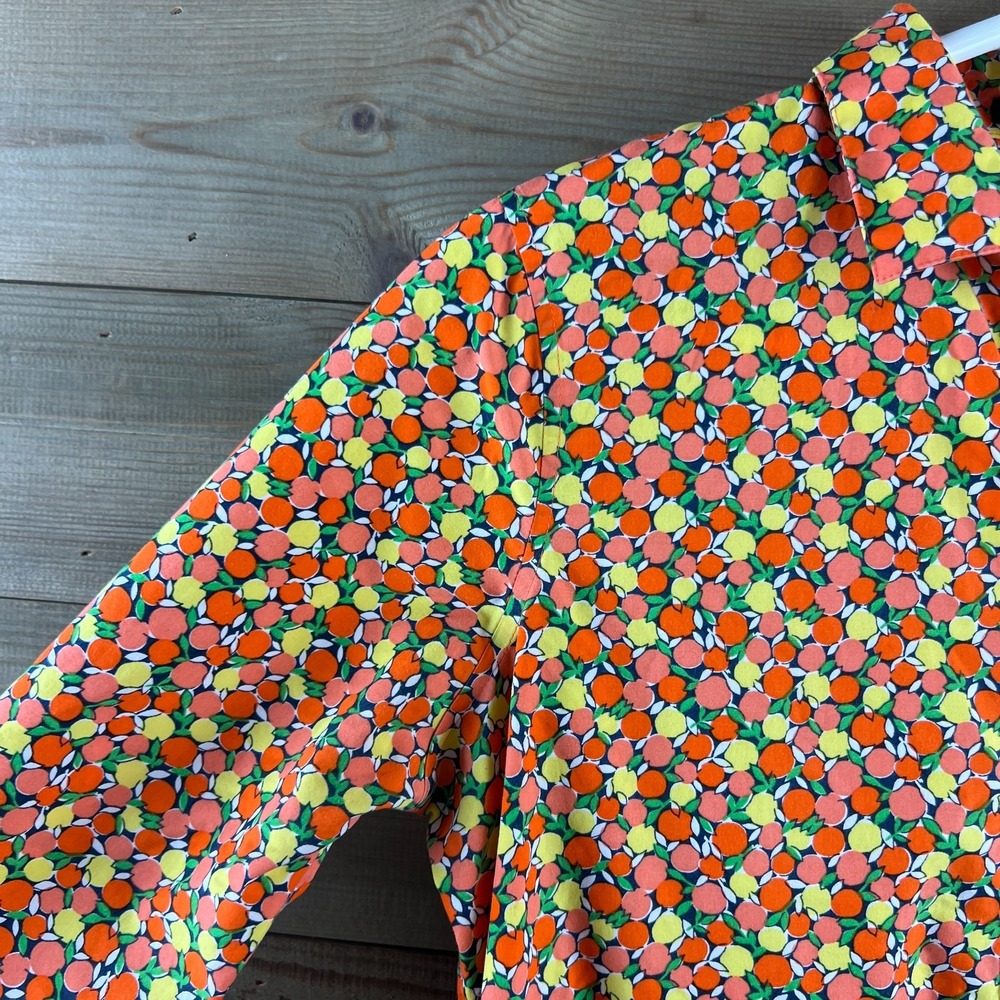 Lands End Womens Shirt 3/4 Sleeve Button Up Fruit Citrus No iron Supima Size 4P - Picture 4 of 8